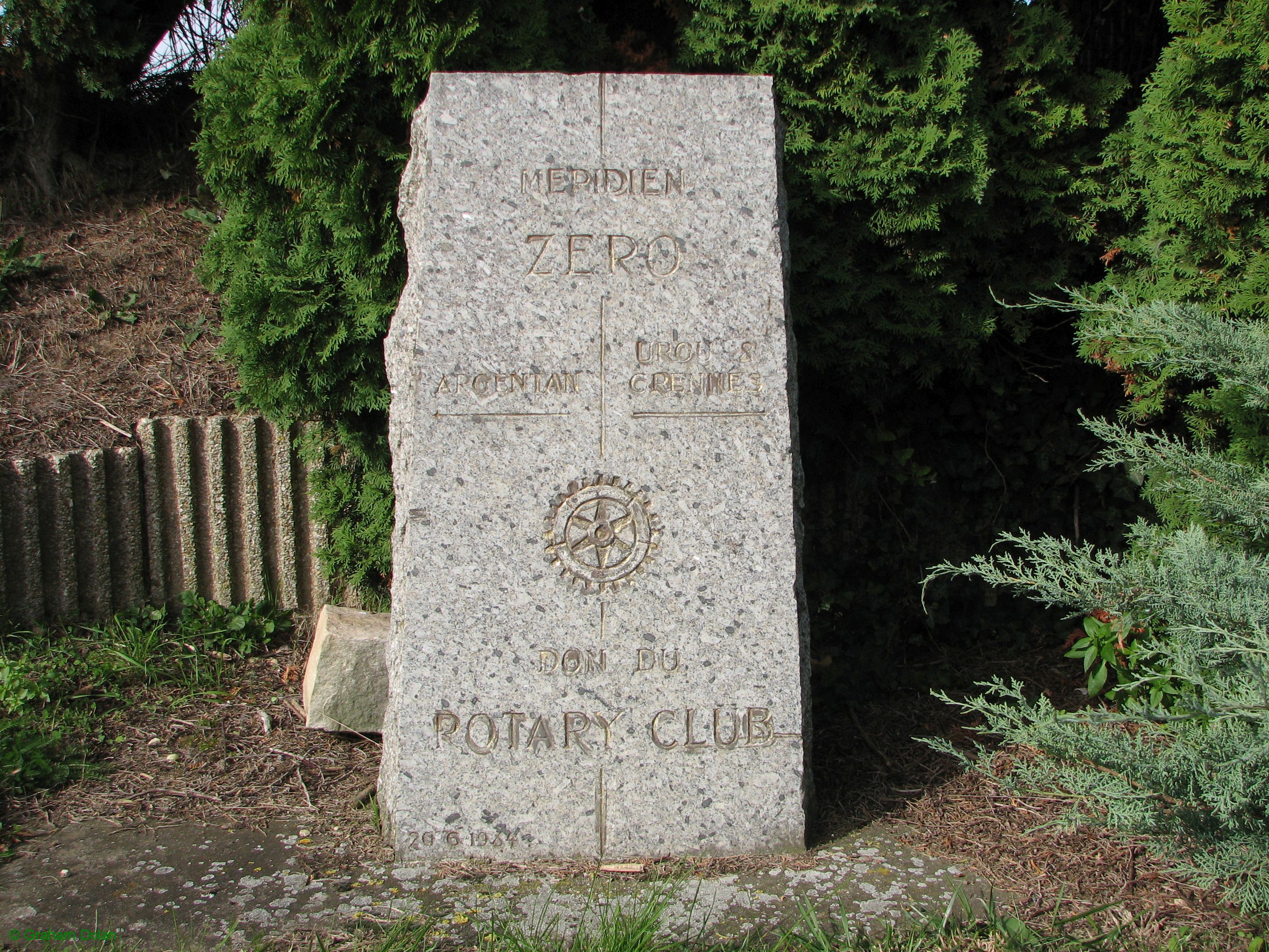 Greenwich Meridian Marker; France; Basse-Normandie; Argentin